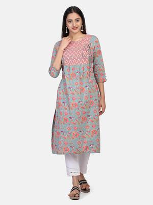 Green Floral Printed Kurta 1