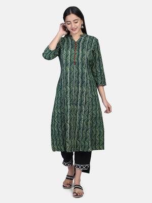 Green Handblock Printed Kurta 1