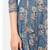 Women's Printed & Hand work Anarkali Cotton Blue Kurta