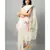 Linen silk jamdani saree with delicate jamdani nature motifs