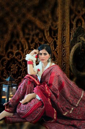 Aftab Ajrakh on chanderi silk