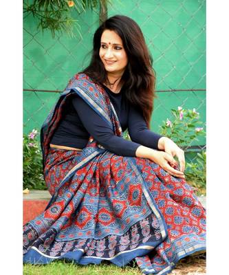 Meghna  Ajrakh on chanderi silk 2