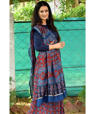 Meghna  Ajrakh on chanderi silk 3
