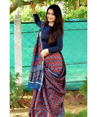 Meghna  Ajrakh on chanderi silk 4