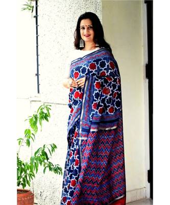 Jharokha  Ajrakh on chanderi silk 1