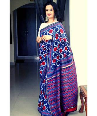 Jharokha  Ajrakh on chanderi silk 3