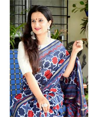 Jharokha  Ajrakh on chanderi silk 4