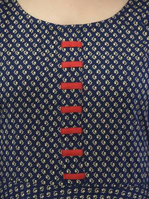NavyBlue Gold Printed Rayon Anarkali Kurti 6