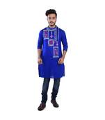 blue EMBROIDERY WORK COTTON TRENDY  KURTA
