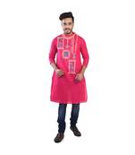 pink  EMBROIDERY WORK COTTON TRENDY  KURTA