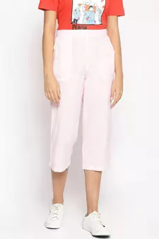 Cotton Washed Culottes in Baby Pink
