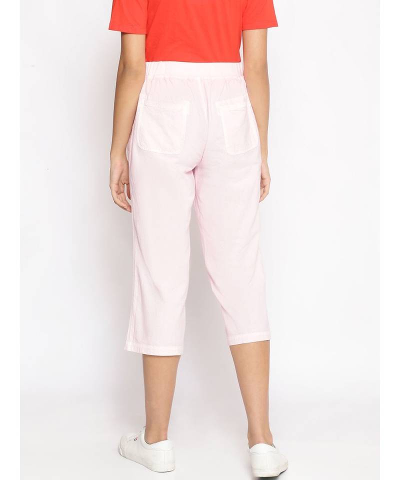 Cotton Washed Culottes in Baby Pink