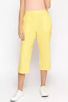 Cotton Washed Culottes in Yellow