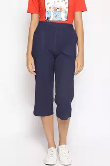 Cotton Washed  Culottes in Navy