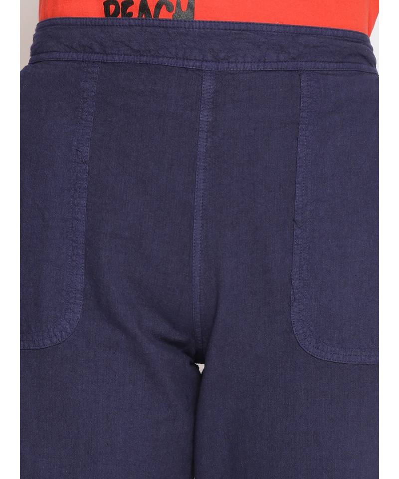 Cotton Washed  Culottes in Navy