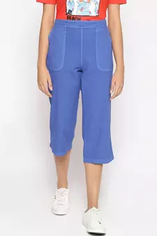 Cotton Washed Culottes in Cobalt Blue