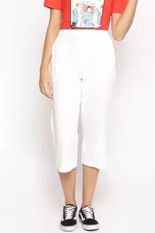 Cotton Washed Culottes in White