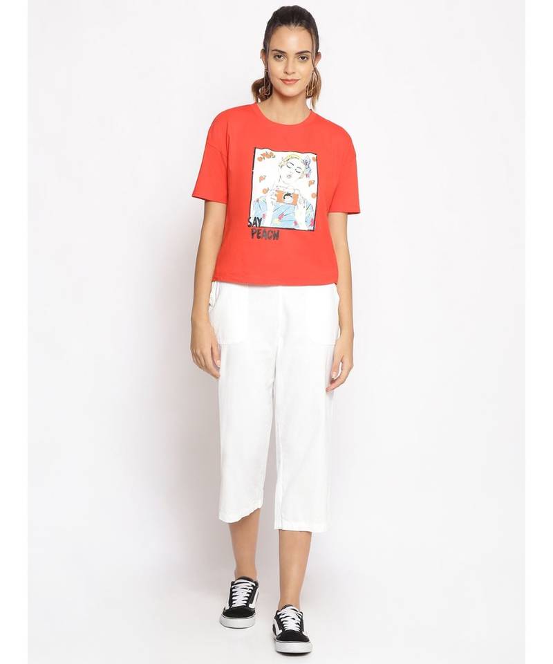 Cotton Washed Culottes in White