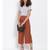 Brown Button Viscose Twill Culottes