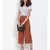 Brown Button Viscose Twill Culottes