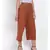 Brown Button Viscose Twill Culottes