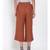Brown Button Viscose Twill Culottes