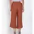 Brown Button Viscose Twill Culottes
