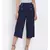 Navy Button Linen Blend Culottes