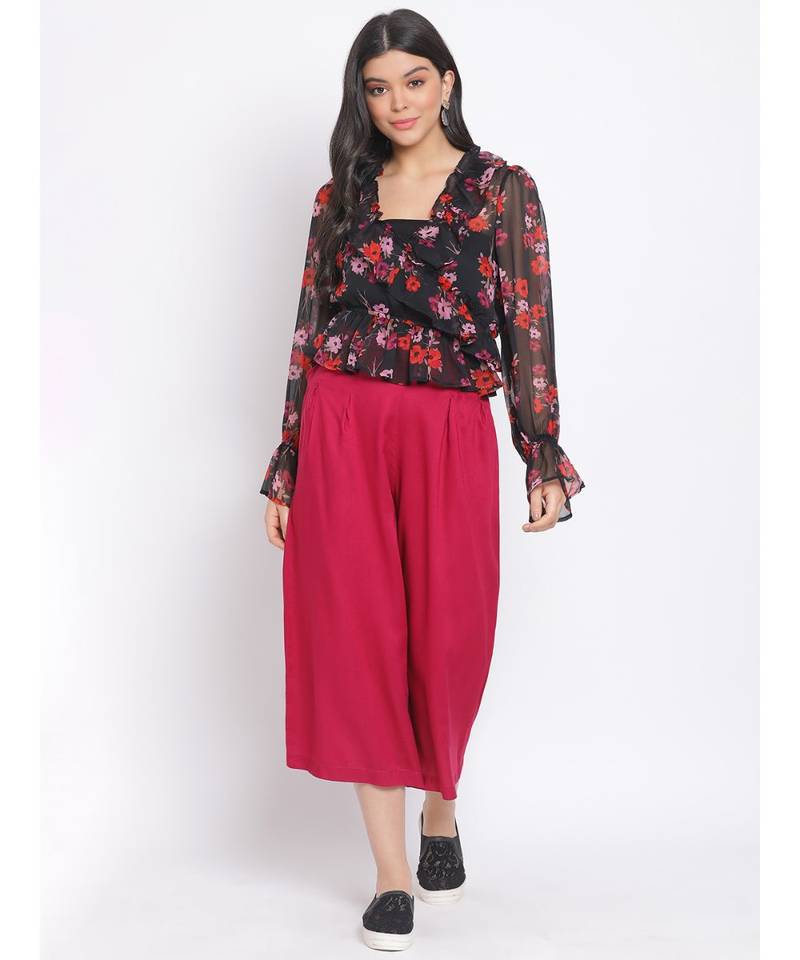 Berry Invention Women Tie Knot Culottes