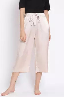 Luxurious Beige Women's Nightwear Culottes