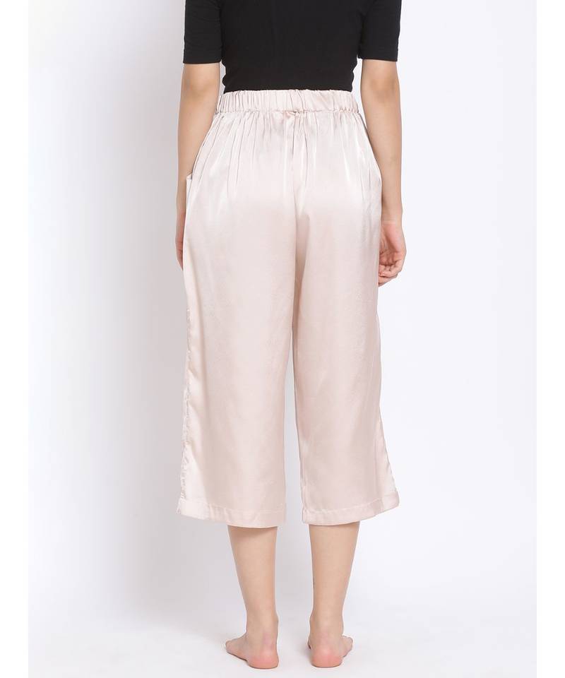 Luxurious Beige Women's Nightwear Culottes