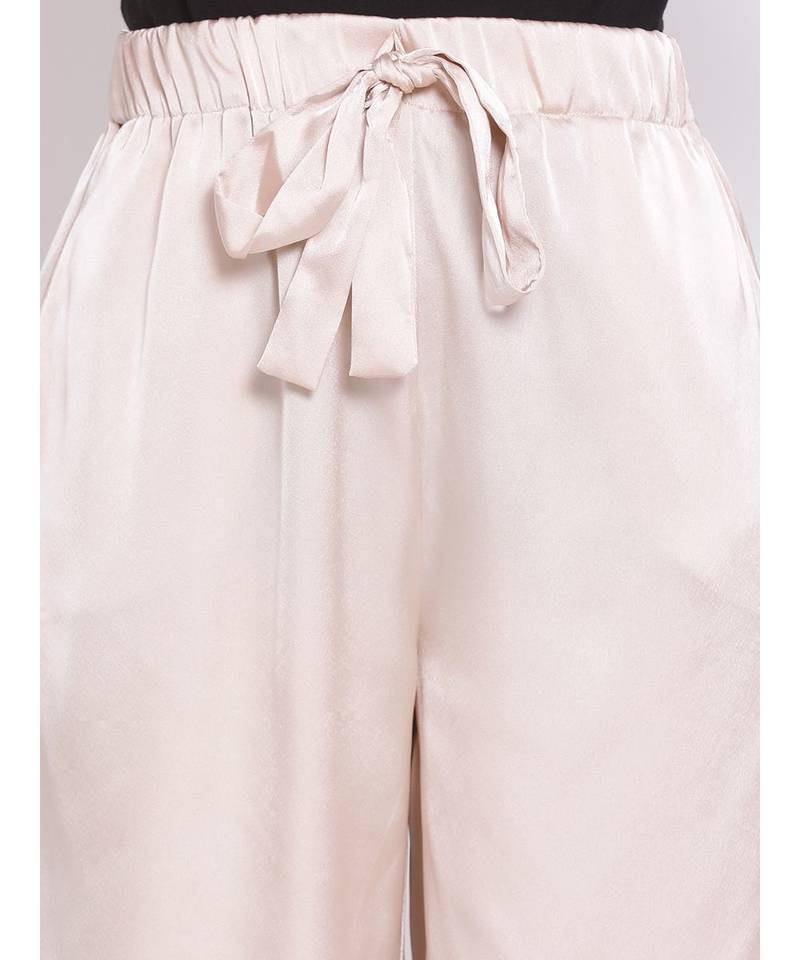 Luxurious Beige Women's Nightwear Culottes