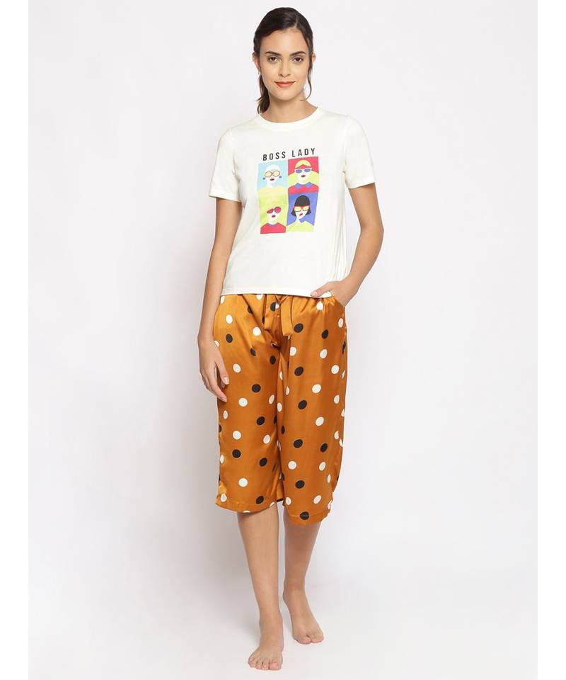 Sunset Polka Print Nightwear Culottes