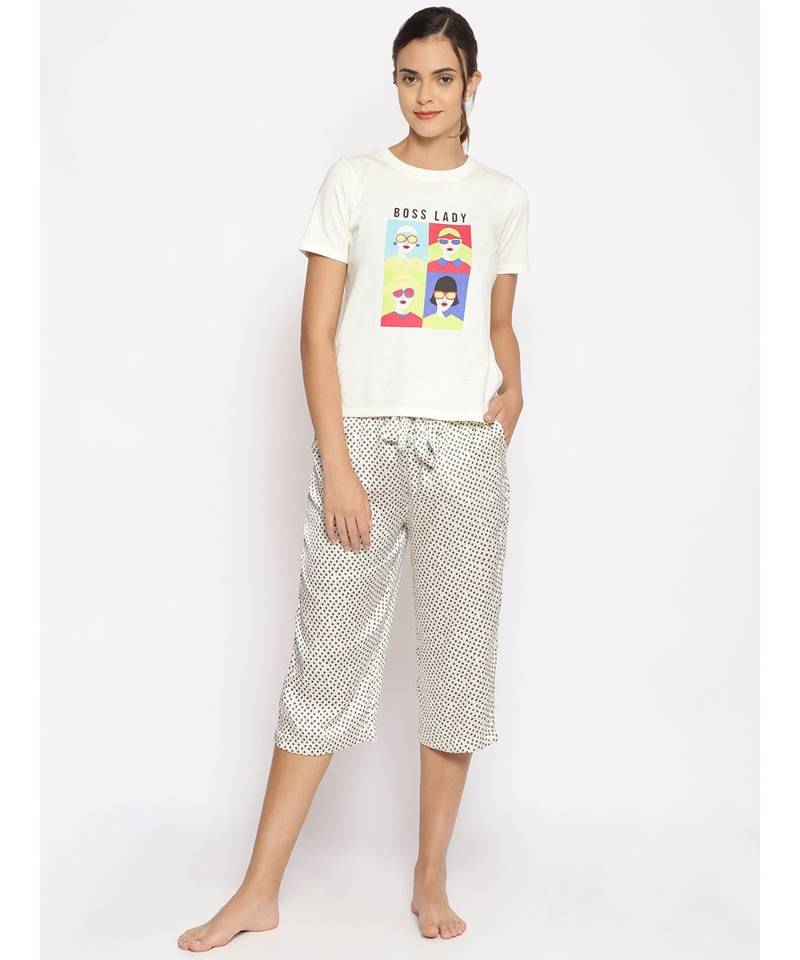 Monochrome Nightwear Culottes