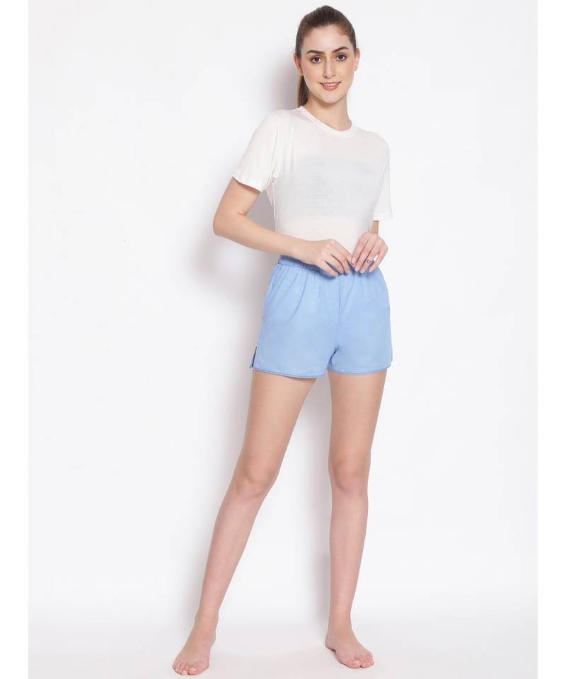 Powder Blue Women's Nightwear Shorts