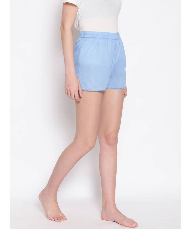 Powder Blue Women's Nightwear Shorts