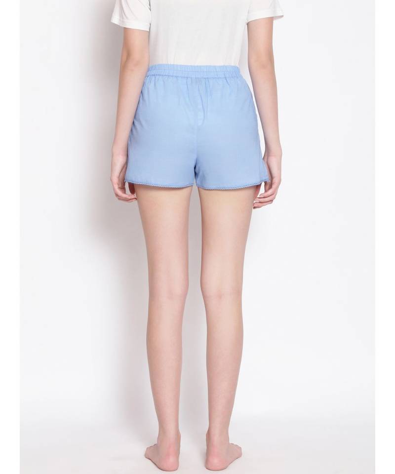 Powder Blue Women's Nightwear Shorts