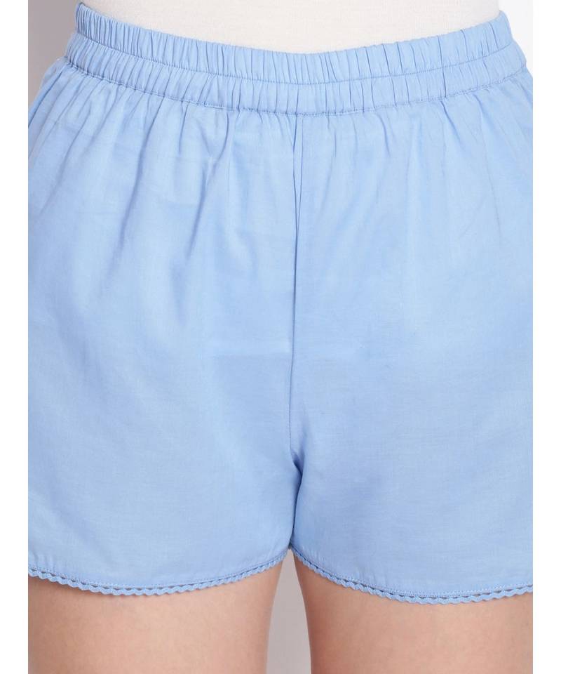 Powder Blue Women's Nightwear Shorts