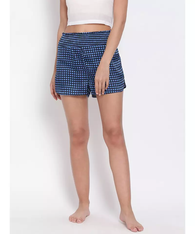 Navy Gingham Check Nightwear Shorts