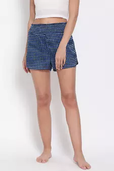 Navy Gingham Check Nightwear Shorts