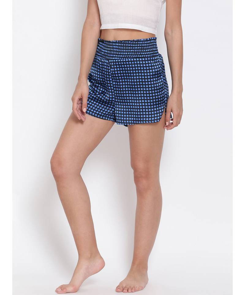 Navy Gingham Check Nightwear Shorts