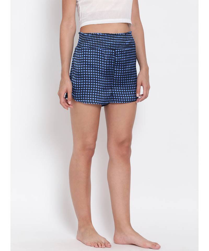 Navy Gingham Check Nightwear Shorts