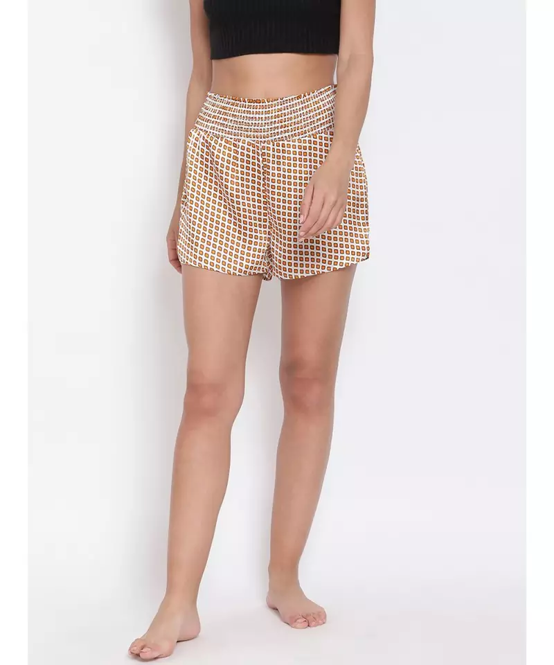 Brown  Gingham Check Nightwear Shorts