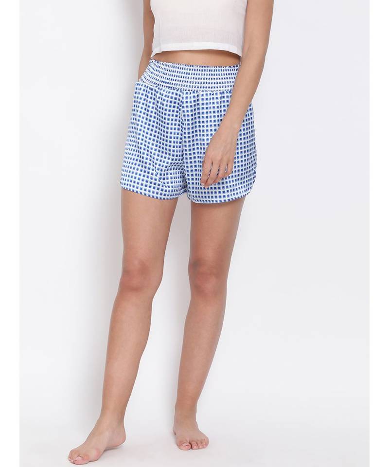 Blue Gingham Check Nightwear Shorts