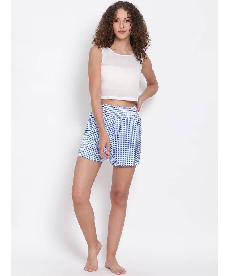 Blue Gingham Check Nightwear Shorts