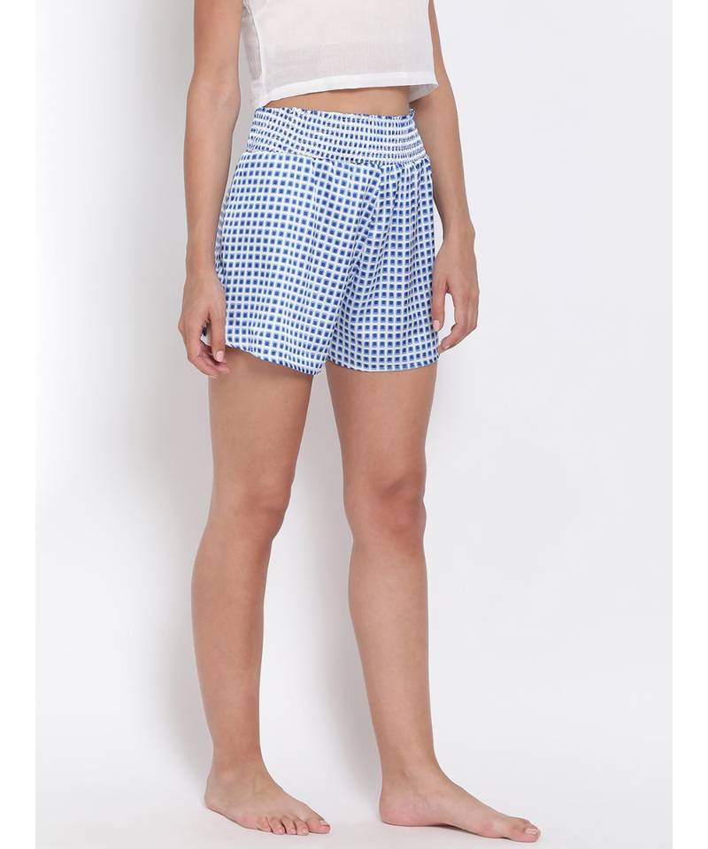 Blue Gingham Check Nightwear Shorts