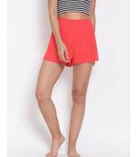 Solid Coral Orange Nightwear Shorts