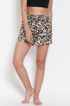 Multicoloured Animal Print Nightwear Shorts
