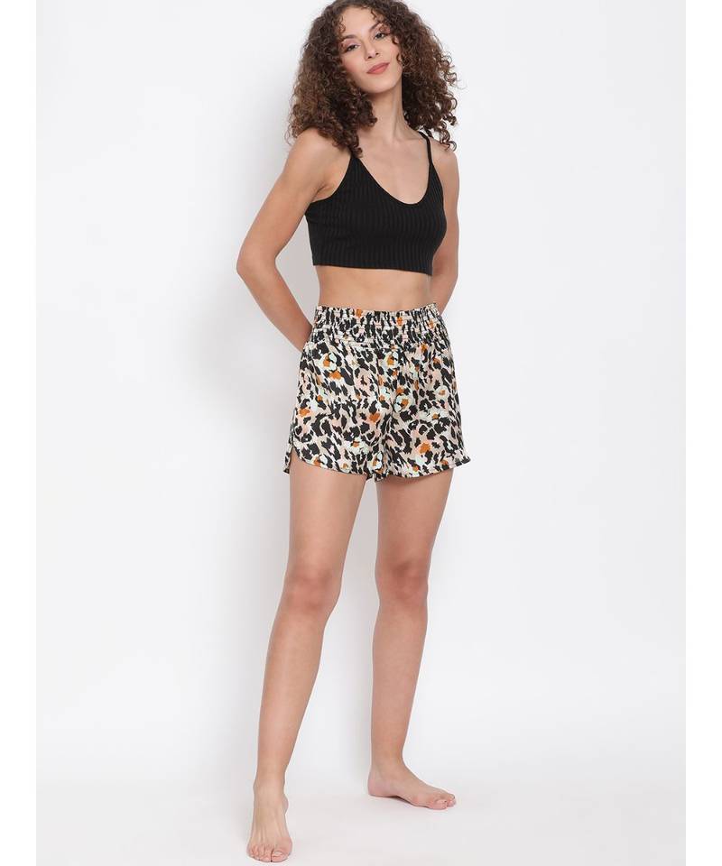 Multicoloured Animal Print Nightwear Shorts