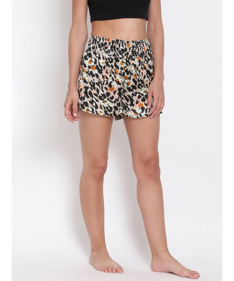 Multicoloured Animal Print Nightwear Shorts